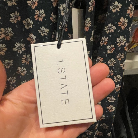 1 State brand green floral dress - Picture 3 of 4